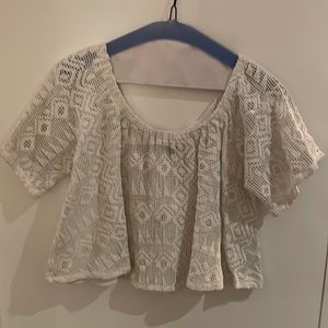 Banana Republic white crochet top